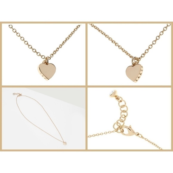 💕TED BAKER LONDON💕 Hara Tiny Heart Dainty Gold Necklace NWT - Picture 7 of 8